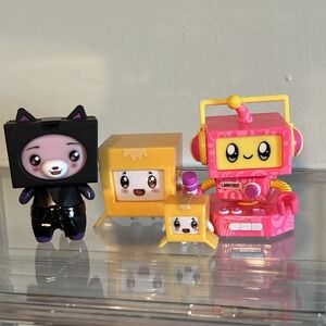BOXY Lankybox Series Ninja Fox , Pink Robot, Boxy + 1 Micro Mystery Fig Figure